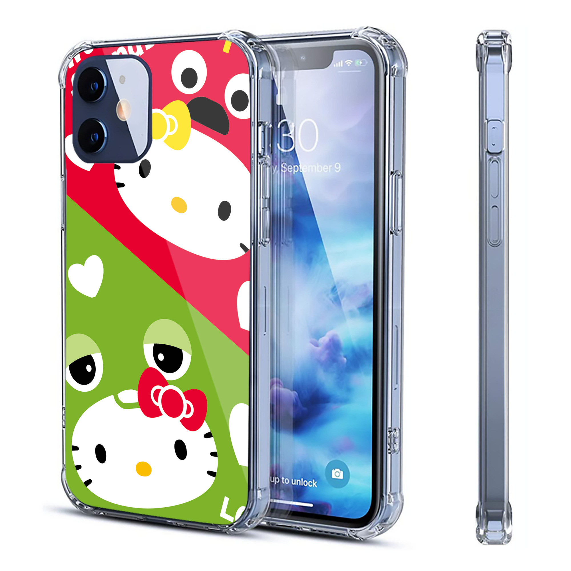 （画像用） Hello Kitty ハローキティ 【iPhone 12シリーズ対応】透明スマホケース（クリアソフトケース）